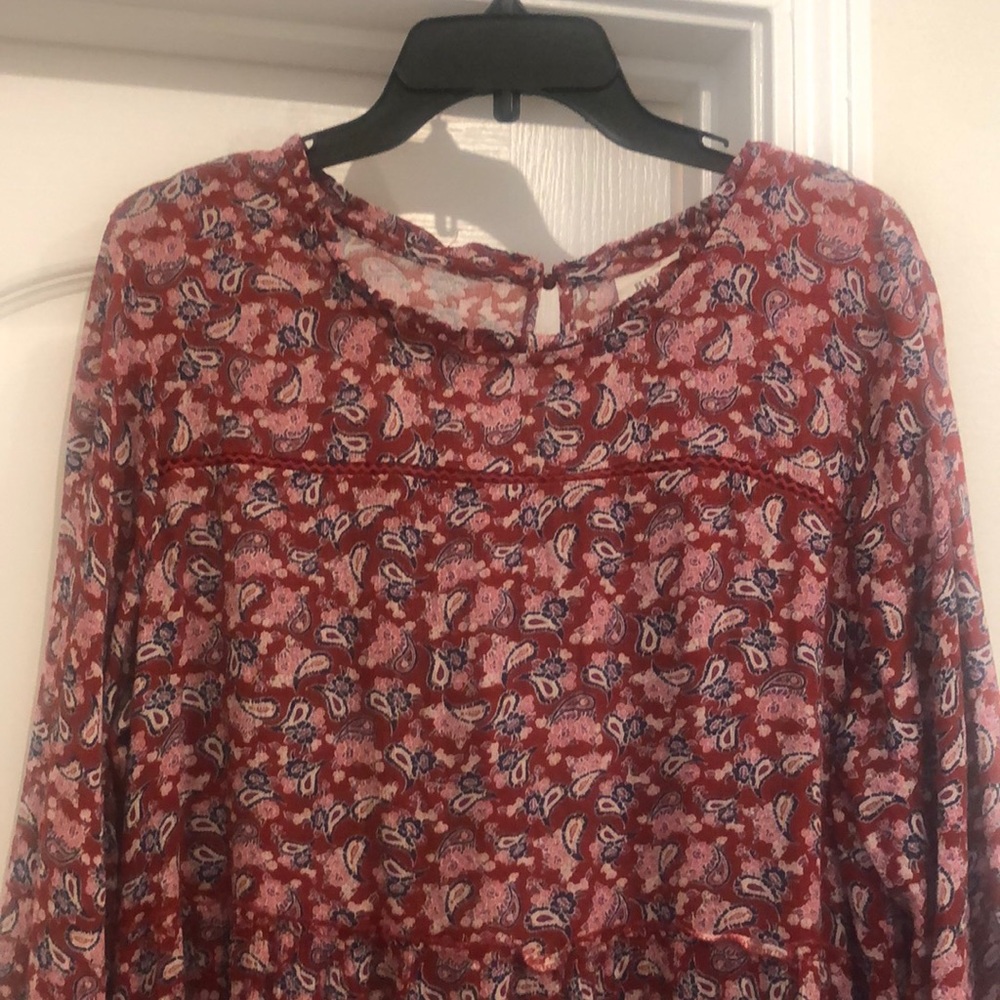 Paisley, long sleeve mini dress